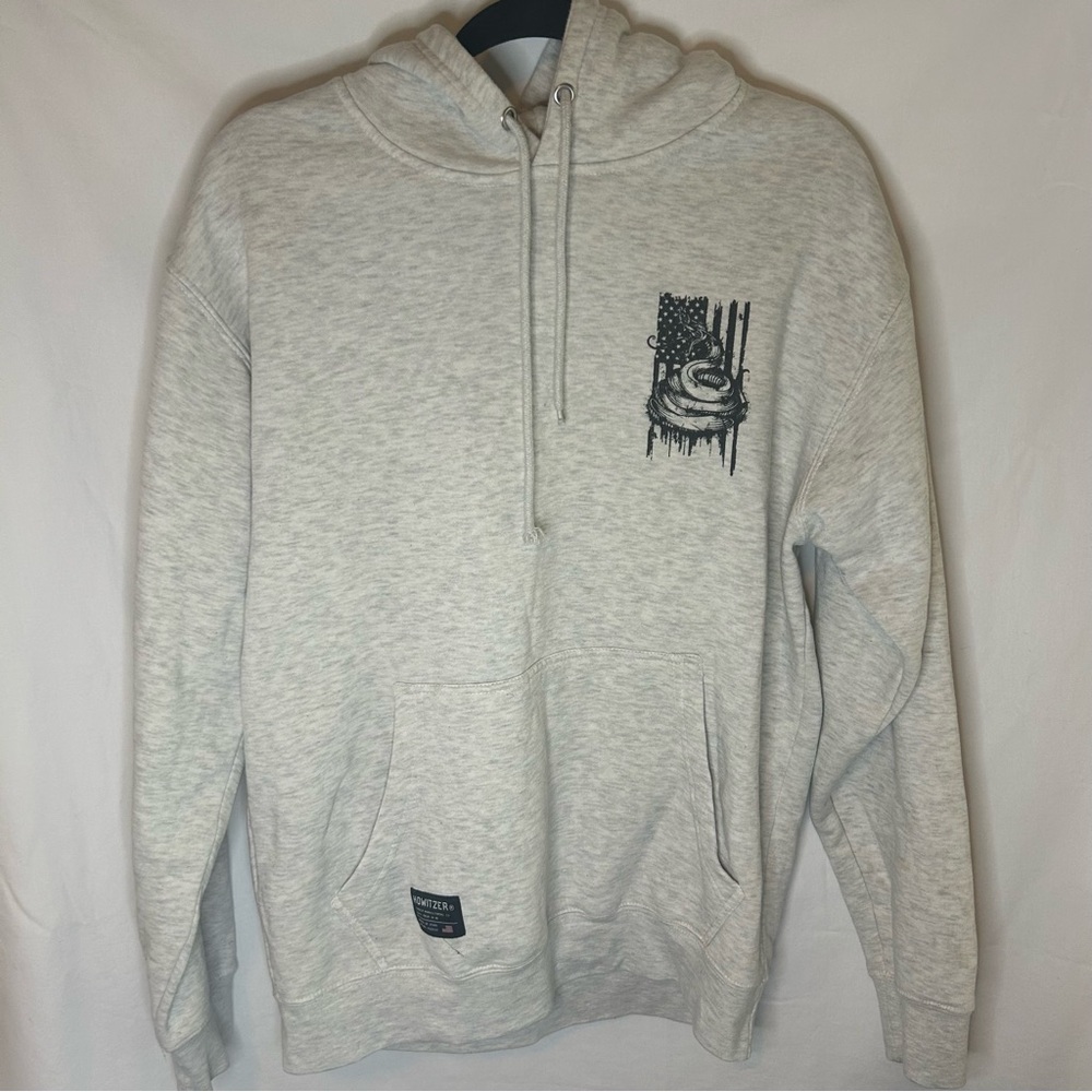 Howitzer Patriot Don’t Tread on FreedomLight Gray Cotton Blend Hoodie Sweatshirt